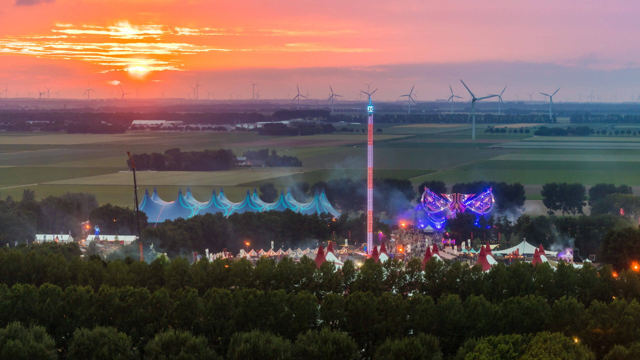 Sunset above Defqon.1 Festival 2018