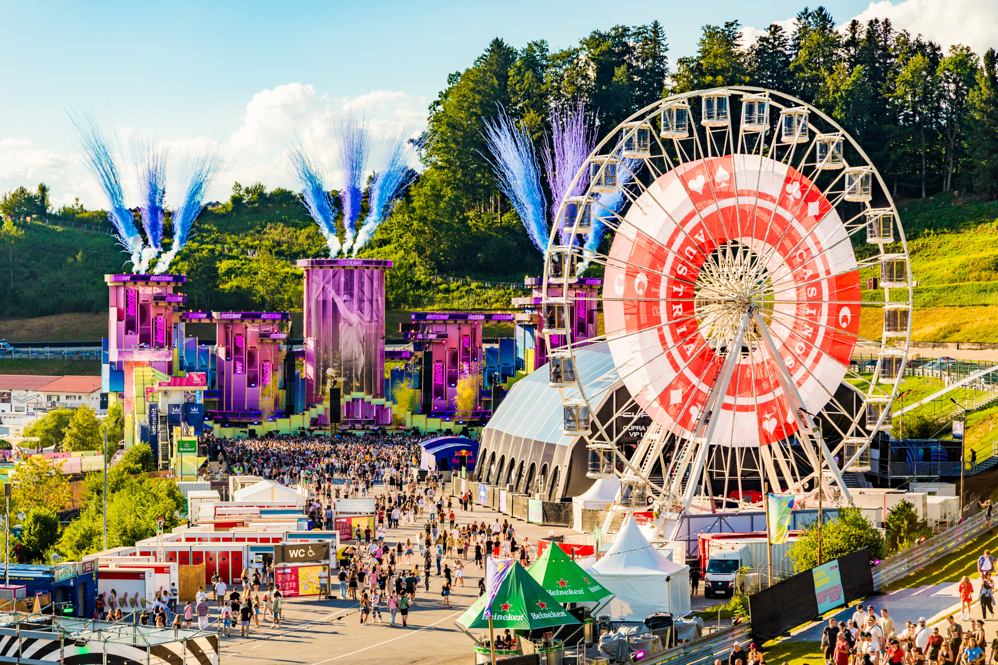Ferris wheel and festival grounds at the Salzburgring, Electric Love Festival 2026